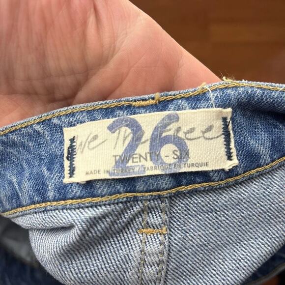 Free People Hallie Distressed Denim Jean Skirt Size 26 - Picture 3 of 5